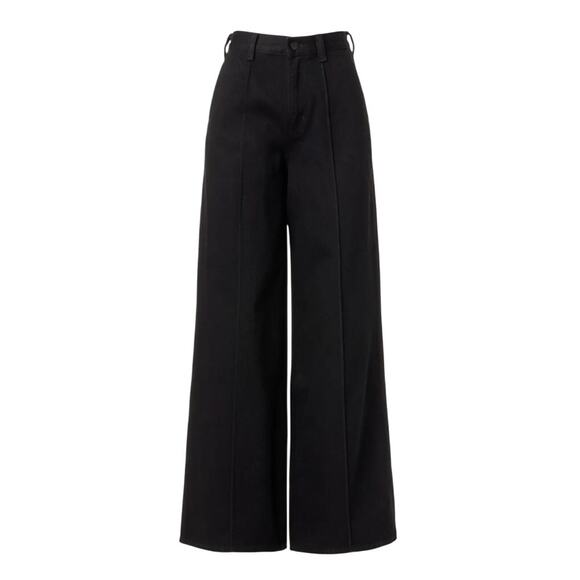Madewell Black Super Wide Leg Jeans SIZE 30 Long Trouser Work Casual Denim $148 - Picture 3 of 10